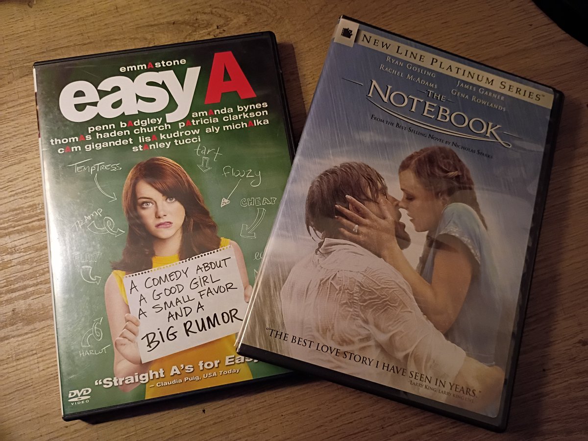 frankenbutch's tweet photo. thrift finds ^_^ #easyA #thenotebook https://t.co/vIQO6miqg7