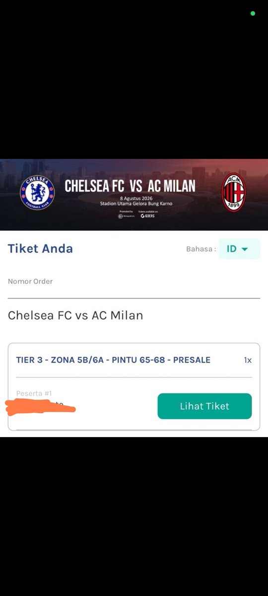 natacatluv's tweet photo. WTS 2 tiket Chelsea vs AC Milan
TIER 3
Zona 5B/6A
650k / ticket

tag wts wtb tiket ac milan vs chelsea di gbk #zonauang https://t.co/5sIfRMaUD4