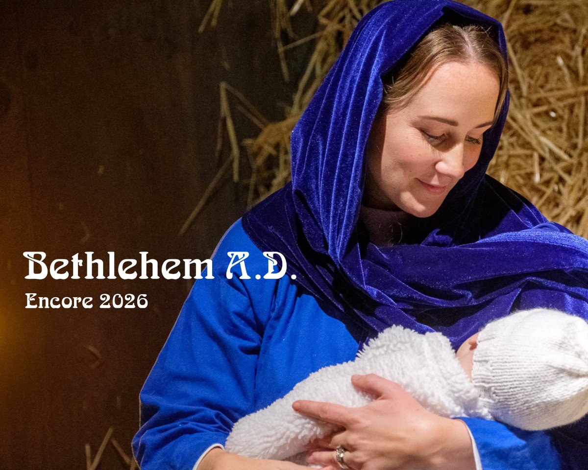 Bethlehem_AD's tweet photo. It's been four years since our last production of Bethlehem AD. By the grace of God, we're set to put on an Encore Performance in Decemember 2026! 🎉🐪

More details to come. For now, tell the good news to your friends and family!
#BethlehemAD #redwoodcity #christmas2026 https://t.co/S8R9IIvz4x