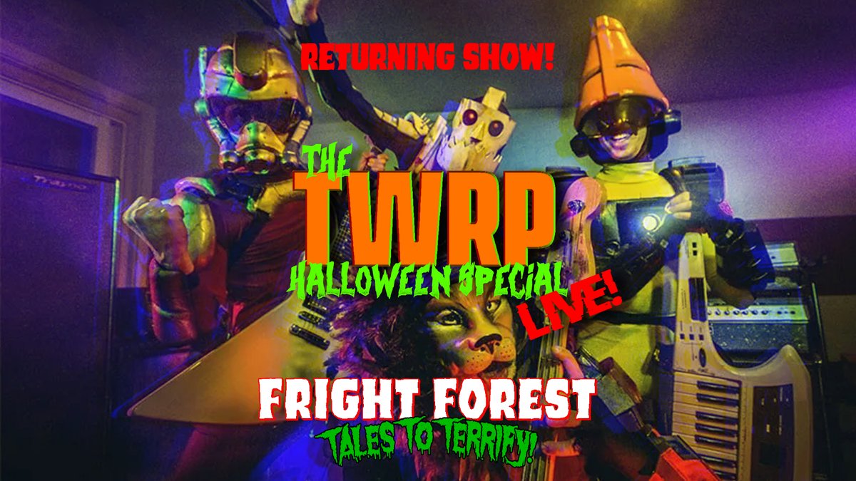 FrightForest's tweet photo. Show Announcement - The boys are back in town! These intrepid heroes in time and space need YOUR help to fend off an evil sentient AI who wishes to destroy Rock forever! Will they conquer evil and live to jam another day? Find out in this mostly-new multimedia experience! https://t.co/jcIS9nMRJn