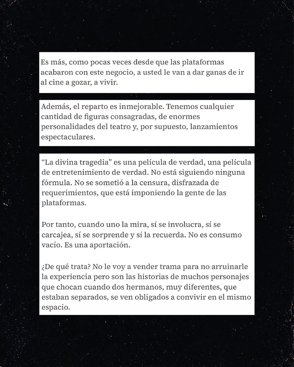 LDTpelicula's tweet photo. Hoy despertamos con una noticia maravillosa:
@AlvaroCueva dedica su columna de hoy en Milenio a LA DIVINA TRAGEDIA.
Aquรญ les compartimos algunos fragmentos:
#ladivinatragedia #thedivinetragedy #lifegay #milenio #lgbtfilm #gay https://t.co/mnJels6v3i
