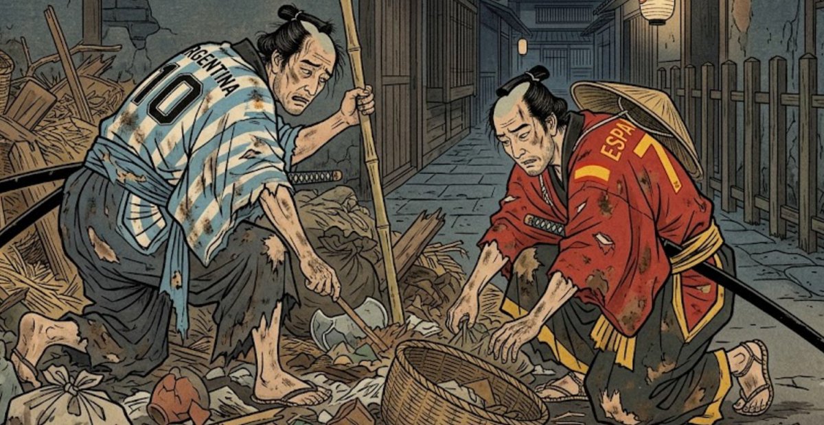 atarimono's tweet photo. Japofonías estivales (3)

de pan
búsqueda
tras el circo
miseria hoy de
humanidad

#Japón #ArgentinaVsEspaña #literatura #haiku #tanka #Verano #JapanesePoetry #ukiyoe #artㅤㅤㅤㅤ #pintura #libros #俳句 #短歌 #スペイン語 #lyric #MundialDeFutbol #poesíajaponesa #pobreza https://t.co/oSXTaLJhTM
