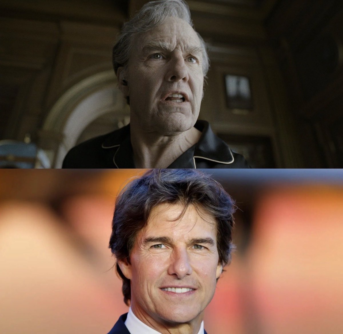 Indie5051's tweet photo. Aunque tiene 64 años,  
necesitaron que usara maquillaje para que Tom Cruise aparezca como un personaje de 65 años. https://t.co/6EatUsOrIq