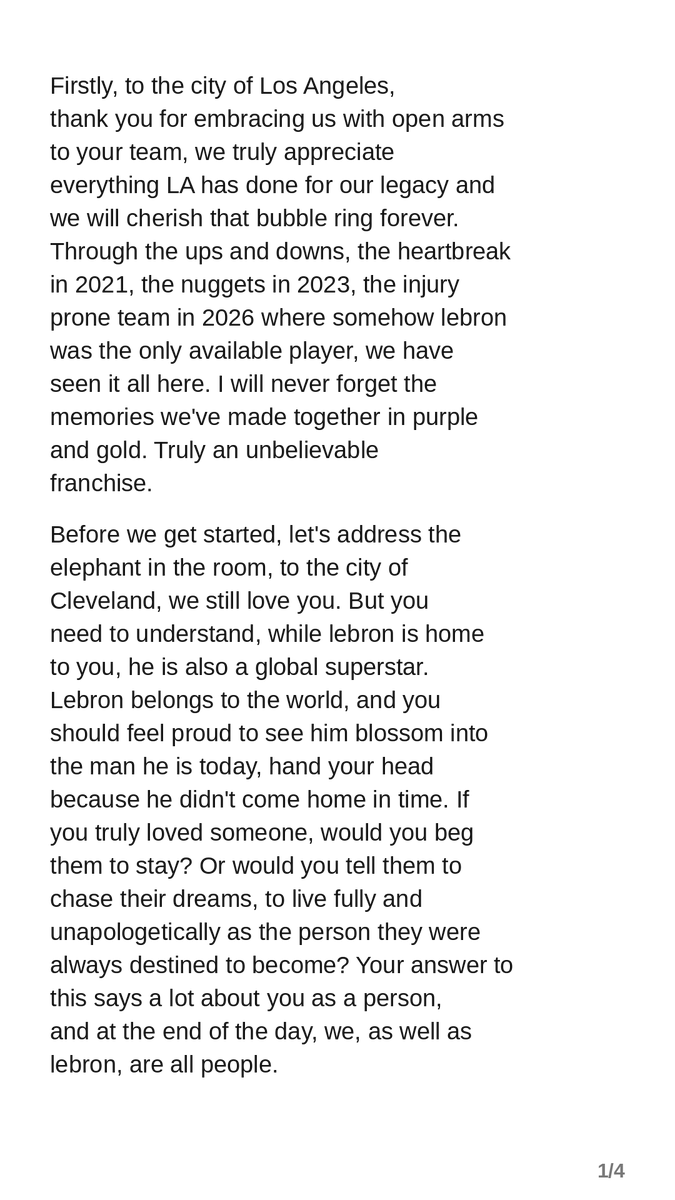 theLeCR7's tweet photo. Alright many have been asking me about my thoughts about LeBron and it's hard to say something without saying everything so here goes nothing https://t.co/UiIYNuPbY4