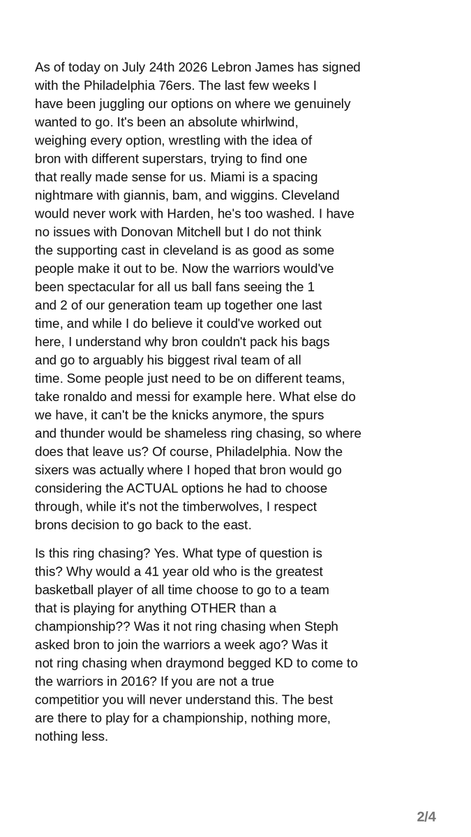 theLeCR7's tweet photo. Alright many have been asking me about my thoughts about LeBron and it's hard to say something without saying everything so here goes nothing https://t.co/UiIYNuPbY4