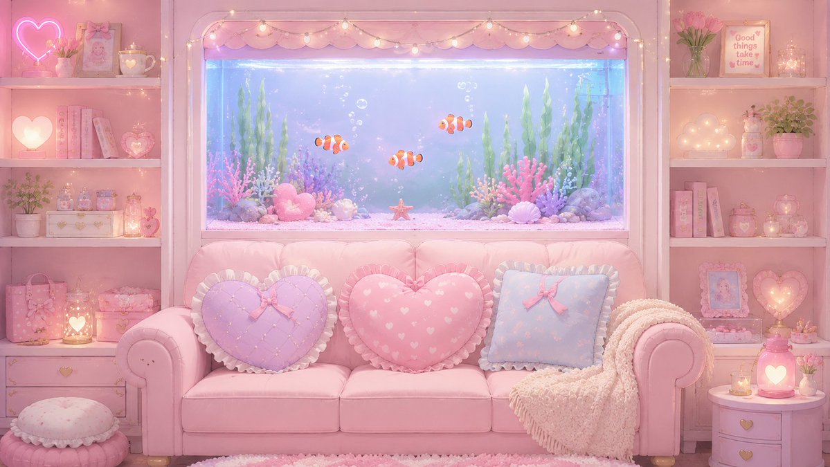 onigiri_princes's tweet photo. 🍙無料背景配布 | 16:9「水槽のある女の子の部屋:Girl's Room with an Aquarium」 サムネイル、ストリーミングなどにご自由にお使いください!使用報告は不要です📷#onigiriFreeMaterials #FreeMaterial #BackgroundMaterial https://t.co/sVO1fB8ItX