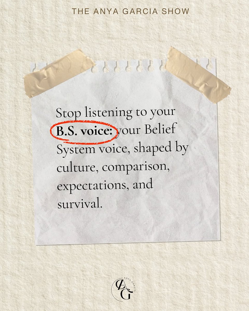masonalyf1kr's tweet photo. That voice in your head telling you you’re behind… doing it wrong… should be better by now?

That’s not always you.

It’s your B.S. voice: your Belief System voice shaped by culture, comparison, expectations, and survival.

It’s like a scratched CD 💿... https://t.co/5zehj1Ai7e