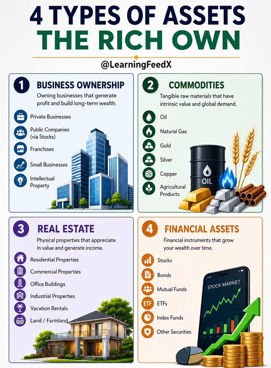LearningFeedX's tweet photo. 4 Asset Types That Build Wealth https://t.co/nZIvFFmK8t