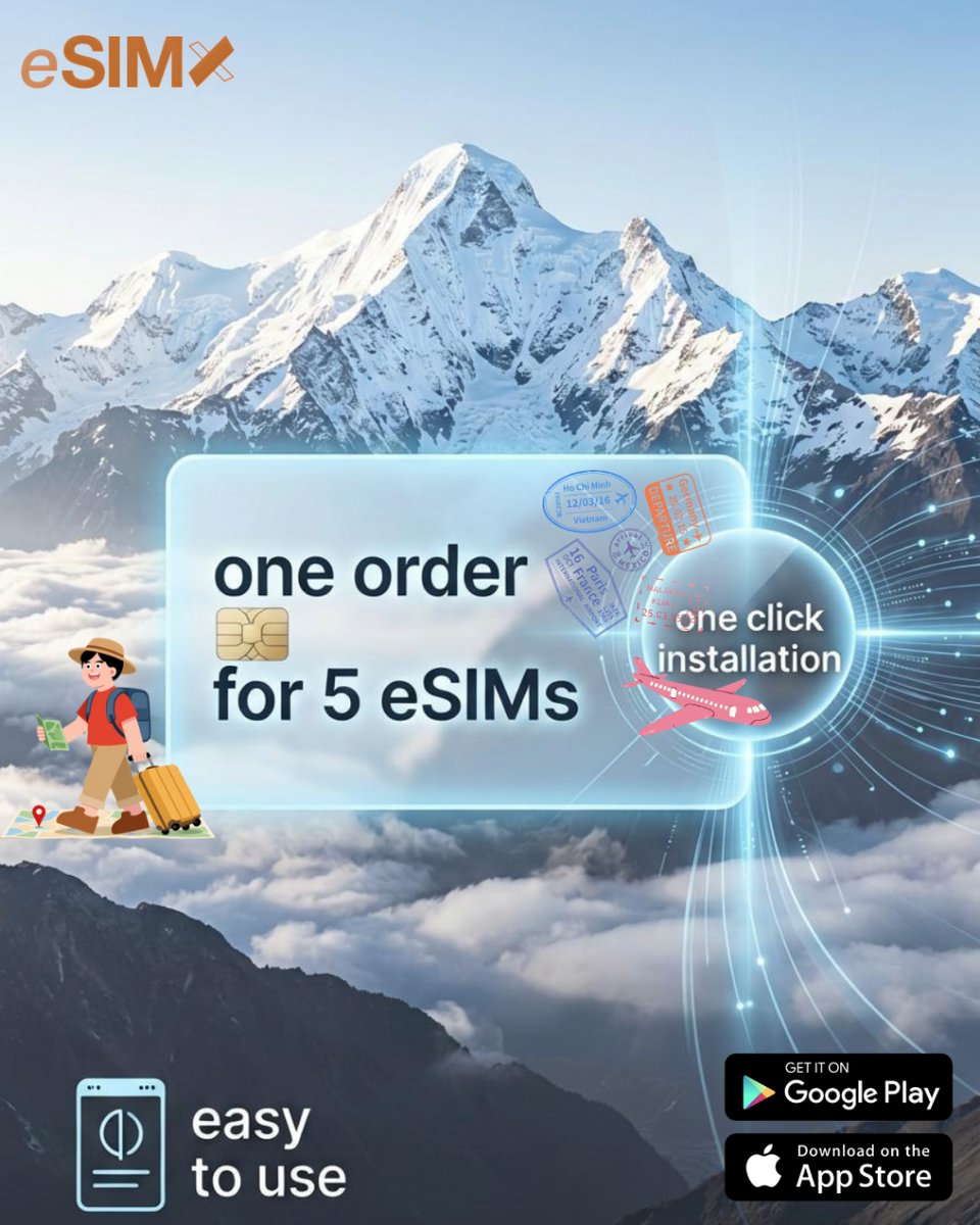 esimxofficial's tweet photo. Enjoy your journey at best price by entering the super discount code: TRAVEL10
Offer Expire by the end of 1 Jan 27

Visit us https://t.co/CN5GfN12G8

#esimx #esim #travel #journey #global #roaming #data #holiday #2026 #lifestyle #offer https://t.co/wMBoY3XNPj