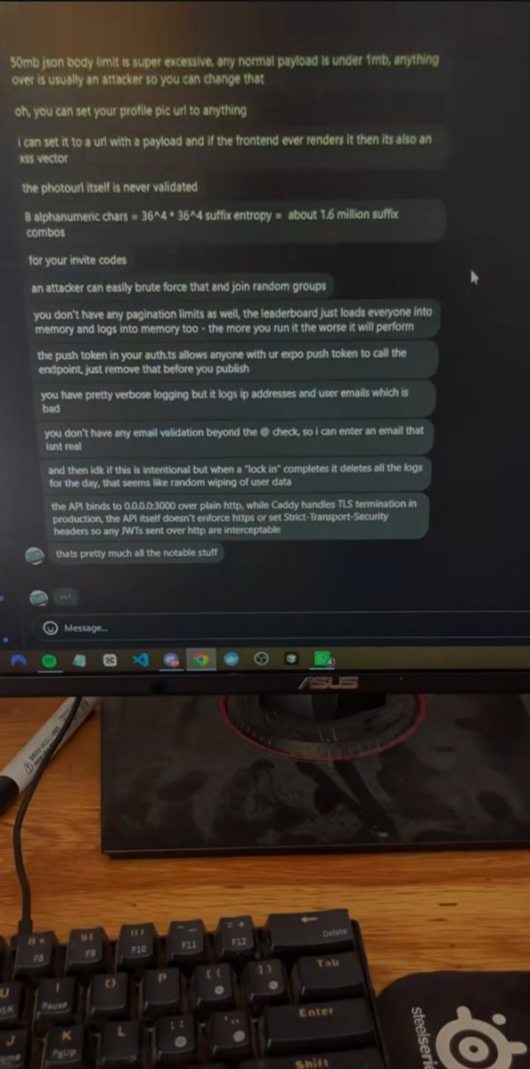 satyam_twt01's tweet photo. Asked my hacker friend to find vulnerability in my app

Now regretting 😭 https://t.co/Np6gOJzB8I
