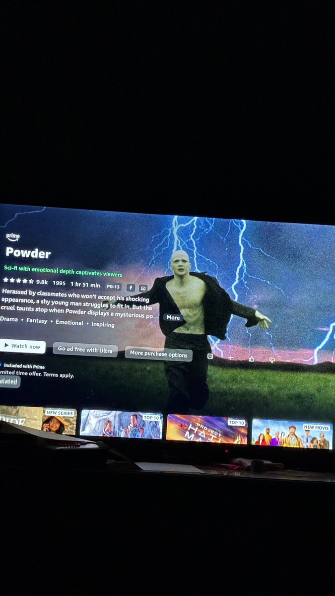 mfconstructor's tweet photo. I rewatched this 1M times as a kid. I don’t know if I had a VHS or they played it that much on Cable. #Powder on @PrimeVideo https://t.co/D0x7M8liGO