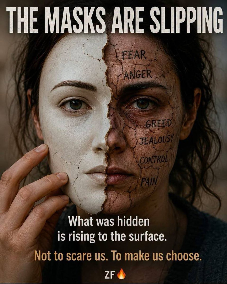 Nancy023922191's tweet photo. We are living through revelation. 
The masks are slipping.
The lies, corruption, manipulation and hidden motives are being exposed and it’s not just governments. https://t.co/tsxYmykwkq