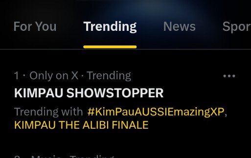 claa1ree's tweet photo. let’s maintain the top 1 hanggang matapos ang Asap okay? keep the fresh tweets coming and engagement is the key engage lang ng engage guys repost, requote malaking help na yun.

KIMPAU SHOWSTOPPER 
#KimPauAUSSIEmazingXP https://t.co/whhZL81Hih