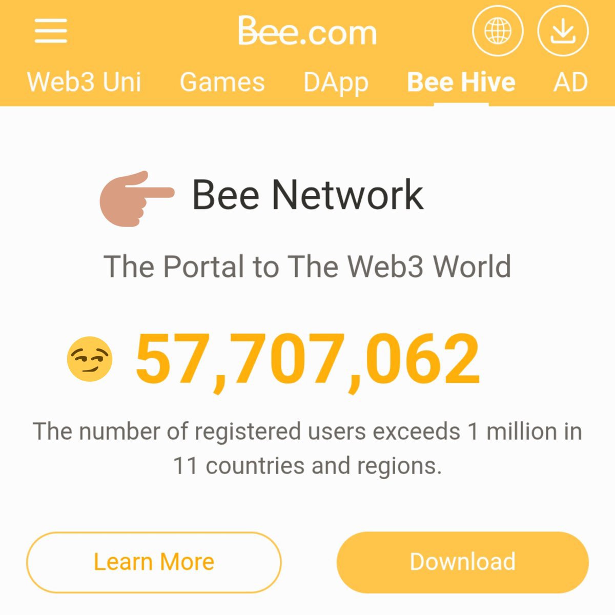 WhaleHunterReal's tweet photo. Bee Network Total User's Officially,,You Can Now Check Bee Network Website,,π€«ππ #Beenetwork #beeusers #beecoin #crypto #web3 https://t.co/8w8GilKisz