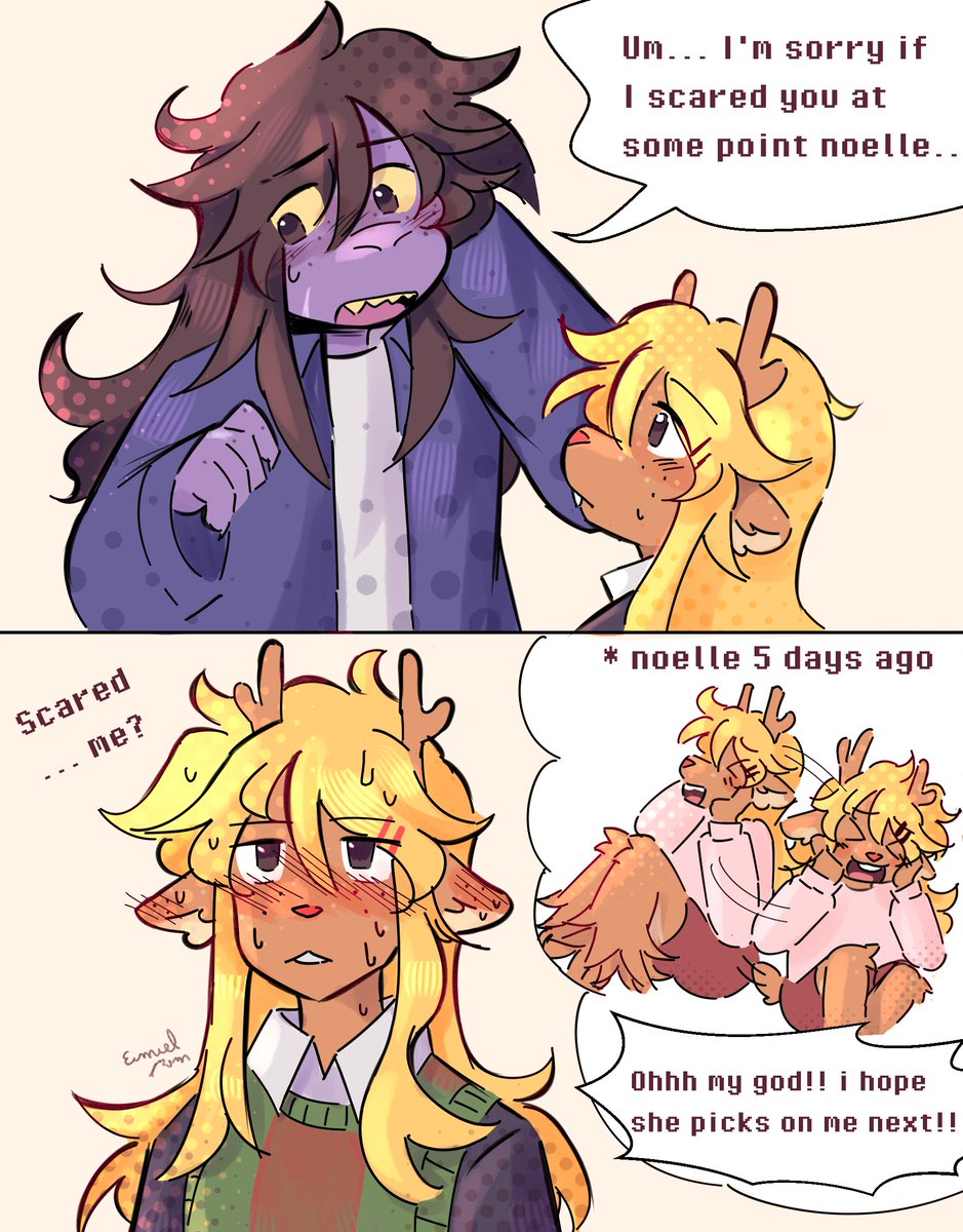 eimielpam's tweet photo. are you sure you were scared noelle?

#deltarune #suselle https://t.co/DgxlckHKoP