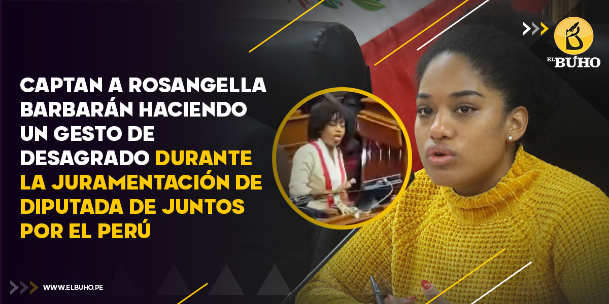 elbuho_pe's tweet photo. Rosangella Barbarán fue captada realizando un gesto de desagrado durante la juramentación de Catherin Palomino, de Juntos por el Perú. La diputada de Fuerza Popular reaccionó cuando Palomino juró el cargo “por el mejor presidente del Perú, Pedro Castillo”. https://t.co/1ZCiL0X5Bu