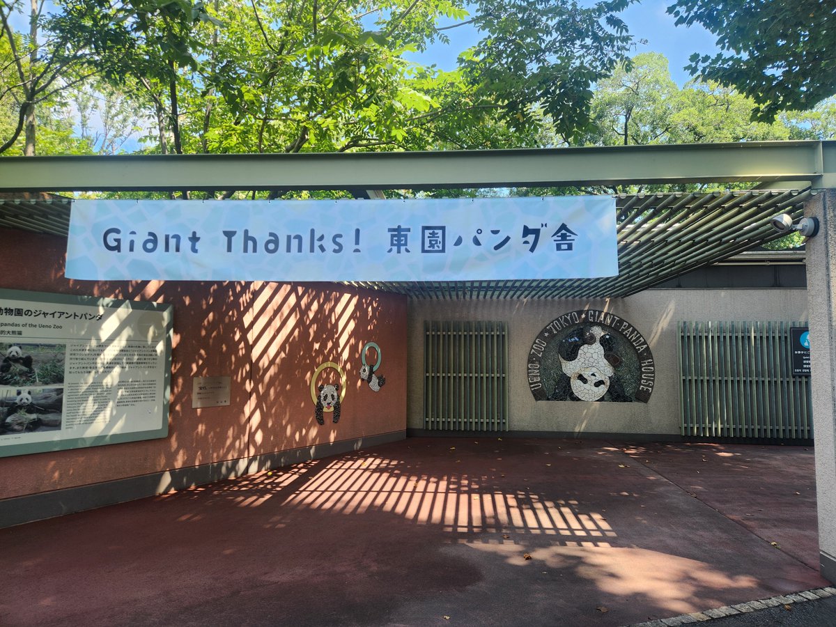 toyokato1122's tweet photo. 10:15
パンダ舎入り口には行列は無く自由に入れ３本の通路のどこからでもお庭やお部屋が見られます。
各部屋にはファミリーたちのパネルが置かれ立ち止まり何度でもゆっくりと当時の景色を思い思いに懐かしんでました。。
素敵な企画をありがとう。
また来ます。
　　　　2026.7.25
#上野動物園 https://t.co/fyzVldYPYZ
