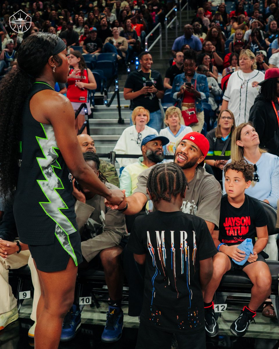 seattlestorm's tweet photo. Flau’jae and Aydin link up courtside with @jaytatum0 at All-Star Friday night 🤝 https://t.co/pSJ7PAPvh1