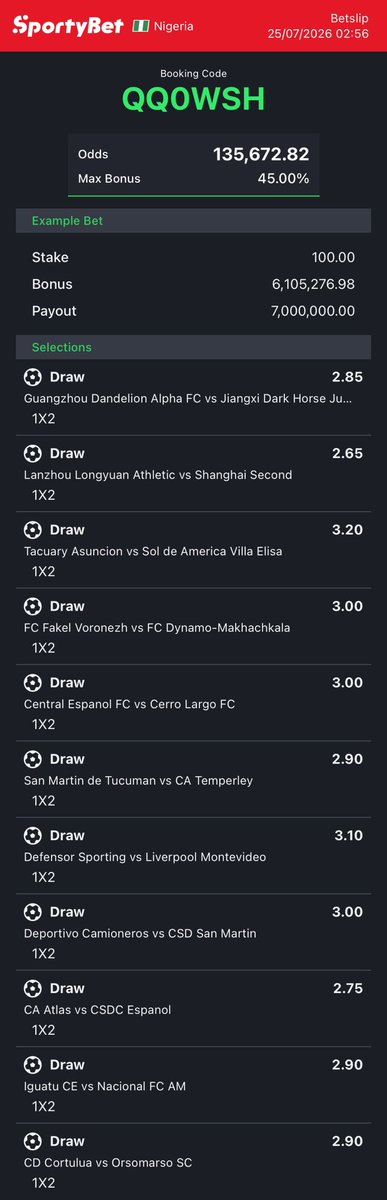 CodeXunlocked's tweet photo. Today on possible draw bet 😮‍💨

SCXV0D 5/5 

SCB1KR 6/6 

QQ0WSH combine 11/11 🧘🏽‍♂️ 

GDAVHC 13/13 mixed draw 😭

Edit / flex and always bet wisely please 🙏 https://t.co/8rPoWhePpn