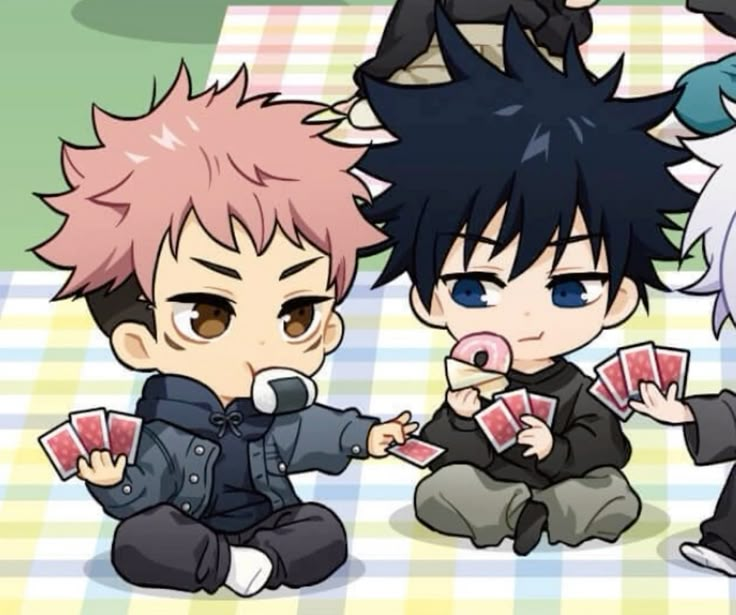 itafushifc's tweet photo. even when theyre chibis hes always looking at yuji https://t.co/5HtZRcnuU5