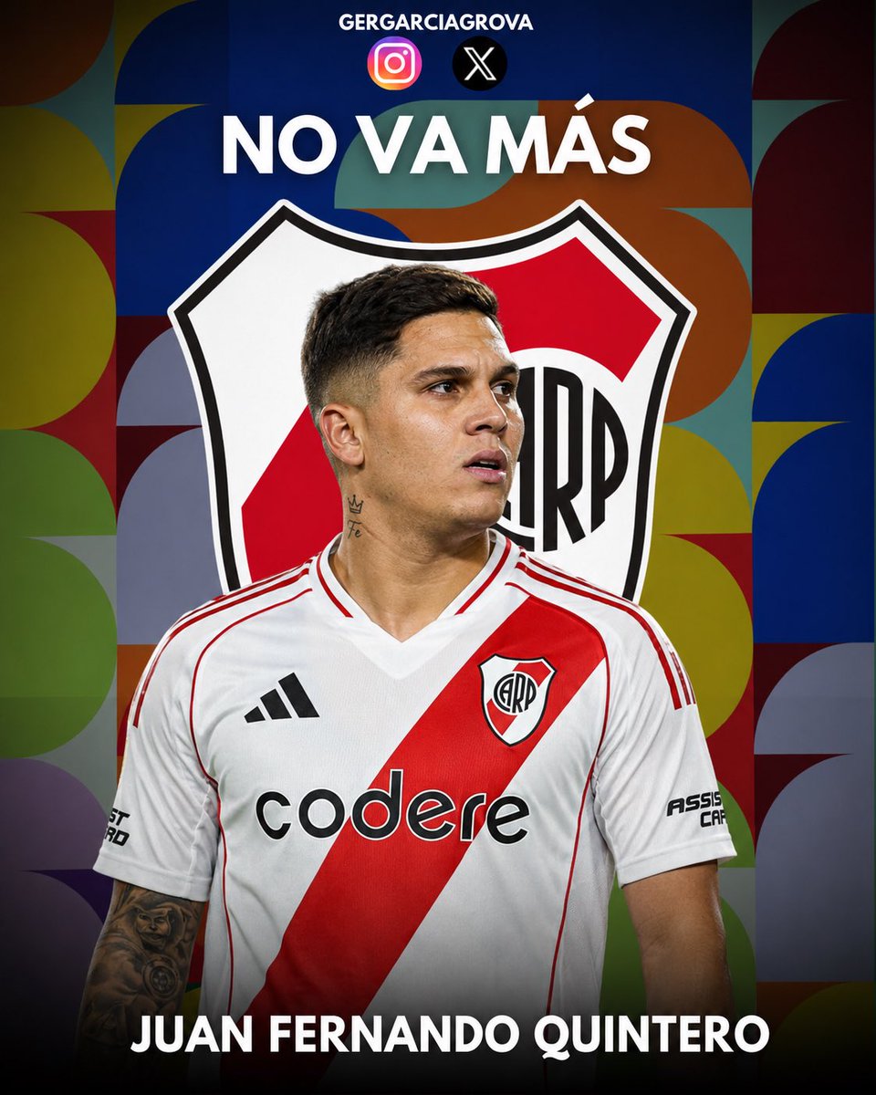 GerGarciaGrova's tweet photo. 🚨Juan Fernando Quintero RESCINDIÓ su contrato con #River

 📍El 🇨🇴 es agente libre. https://t.co/AzvkEFQzrG