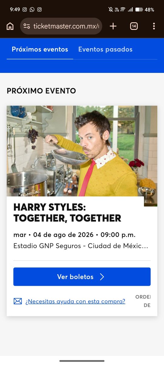 spidrewst4n's tweet photo. Hola, vendo un boleto para Harry el 4 de Agosto. Es en General A Disco Package. No podré ir por un asunto de salud y quisiera que alguien más disfrute mi boleto 😔. Lo dejo al precio que me costó. 

Si a alguien le interesa mandeme dm con toda confianza https://t.co/bfsC5uPJFh