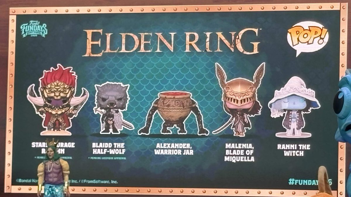 ScarletJokerTWT's tweet photo. First look at new Elden Ring Pops! Shown at Funko Fundays!
(📸 u/captains.treasure.trove on IG)
#Funko #FunkoPop #EldenRing https://t.co/gXx1TPx13D