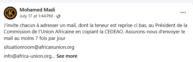 AblodeGbadja1's tweet photo. TOGO - J’invite chacun à adresser un mail, dont la teneur est reprise ci bas, au Président de la Commission de l’Union Africaine en copiant la CEDEAO. Assurons-nous d’envoyer le mail au moins 7 fois par jour
situationroom@africanunion.org
info@africa-union.org
info@ecowas.int
À Son Excellence le Président de la Commission de l’Union africaine
Excellence Monsieur le Président,
Par la présente, nous avons l’honneur de saisir la Commission de l’Union africaine afin qu’elle mette en œuvre les prérogatives que lui confèrent les articles 24 et 25 de la Charte africaine de la démocratie, des élections et de la gouvernance (CADEG), à la suite de l’arrêt rendu par la Cour de justice de la CEDEAO ayant constaté la violation par la République togolaise de l’article 23 de cette même Charte.
Notre requête repose sur un raisonnement juridique simple.
I. La violation de l’article 23 de la Charte est désormais un fait juridiquement établi.
Par son arrêt, la Cour de justice de la CEDEAO a expressément retenu que la République togolaise a méconnu les prescriptions de l’article 23 de la Charte africaine de la démocratie, des élections et de la gouvernance.
Cette constatation ne constitue ni une opinion politique ni une appréciation doctrinale. Elle est le constat d’une juridiction internationale compétente, rendu à l’issue d’une procédure contradictoire et revêtu de l’autorité attachée aux décisions de la Cour.
Dès lors, l’existence d’une violation de l’article 23 ne relève plus du débat politique : elle constitue un fait juridique établi.
II. Les articles 24 et 25 constituent la conséquence juridique de la violation de l’article 23.
La Charte africaine organise un mécanisme cohérent.
L’article 23 définit les situations constitutives de changement anticonstitutionnel de gouvernement.
Les articles 24 et 25 déterminent la réaction institutionnelle de l’Union africaine lorsqu’une telle situation est constatée.
Autrement dit, ces dispositions entretiennent entre elles un lien de cause à effet.
La violation de l’article 23 n’est pas une disposition simplement déclaratoire. Elle déclenche l’application du régime prévu aux articles 24 et 25.
Interpréter autrement la Charte reviendrait à vider son dispositif de toute portée normative et à transformer ses mécanismes de protection de l’ordre constitutionnel en simples déclarations d’intention.
III. La Commission de l’Union africaine est tenue d’engager les procédures prévues par la Charte.
La Commission est la gardienne de l’application des instruments juridiques de l’Union africaine.
Lorsqu’une juridiction internationale constate qu’un État membre a violé l’article 23 de la Charte, la Commission ne saurait demeurer inactive sans méconnaître elle-même les obligations résultant de cet instrument.
Son rôle n’est pas de réexaminer le fond de la décision juridictionnelle ni d’apprécier à nouveau les faits déjà établis.
Il lui appartient d’en tirer les conséquences institutionnelles prévues par la Charte.
En l’espèce, la Commission dispose certes d’une marge d’appréciation quant aux modalités de mise en œuvre des mesures prévues aux articles 24 et 25, mais elle ne dispose d’aucune faculté de neutraliser ou d’ignorer les conséquences juridiques attachées à une violation définitivement constatée de l’article 23.
Une abstention de sa part priverait d’effet utile tant l’arrêt de la Cour de justice de la CEDEAO que la Charte africaine elle-même.
IV. Le principe de l’effet utile impose l’activation des articles 24 et 25.
En droit international, les traités doivent être interprétés de manière à produire pleinement leurs effets.
Admettre qu’une violation de l’article 23 puisse être judiciairement constatée sans entraîner l’activation des mécanismes expressément prévus aux articles 24 et 25 reviendrait à priver ces dispositions de toute efficacité juridique.
Une telle interprétation serait contraire tant à l’objet de la Charte qu’à l’engagement des États africains de prévenir et de sanctionner les changements anticonstitutionnels de gouvernement.
Elle créerait un précédent dangereux permettant qu’une condamnation juridictionnelle demeure sans conséquence institutionnelle.
V. Demandes
Au regard de ce qui précède, nous demandons respectueusement à la Commission de l’Union africaine de :
1. prendre officiellement acte de l’arrêt de la Cour de justice de la CEDEAO constatant la violation de l’article 23 de la Charte africaine de la démocratie, des élections et de la gouvernance par la République togolaise ;
2. reconnaître que cette constatation emporte l’application des mécanismes prévus aux articles 24 et 25 de la Charte ;
3. engager sans délai les procédures prévues par ces dispositions devant les organes compétents de l’Union africaine, notamment le Conseil de paix et de sécurité et la Conférence des chefs d’État et de gouvernement ;
4. proposer l’adoption de toutes mesures prévues par la Charte afin de préserver l’intégrité de l’ordre supra constitutionnel africain ;
5. assurer le suivi de l’exécution de l’arrêt de la Cour de justice de la CEDEAO et veiller au respect des obligations internationales incombant à la République togolaise.
Conclusion
Au-delà du cas particulier du Togo, la présente requête soulève une question fondamentale pour le système africain de gouvernance démocratique : celle de la crédibilité des mécanismes institués par la Charte africaine.
Si une violation de l’article 23, constatée par une juridiction internationale compétente, ne déclenche aucune réaction de l’Union africaine, il en résulterait que les articles 24 et 25 seraient privés de toute portée normative. La Charte deviendrait alors un instrument déclaratoire, dépourvu d’effectivité, en contradiction avec les principes de l’État de droit, de la sécurité juridique et de l’effet utile des traités.
À l’inverse, l’activation des mécanismes prévus par la Charte constituerait la démonstration que nul État membre ne peut se soustraire aux exigences de la légalité constitutionnelle sans s’exposer aux conséquences institutionnelles librement acceptées lors de la ratification de cet instrument.
Nous vous prions d’agréer, Excellence Monsieur le Président, l’expression de notre très haute considération.
Les Citoyens Togolais
