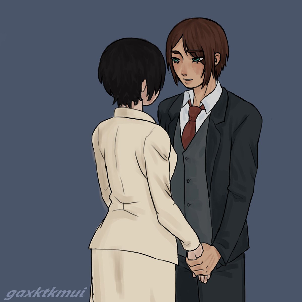 gaxktkmui's tweet photo. Day 5: “confession under the rain”

Idk how to draw rain so just imagine they’re under the rain ok…

@eremikaweek 
#Eremikaweek2026 #Eremika #エレミカ https://t.co/tNOvarLwcU