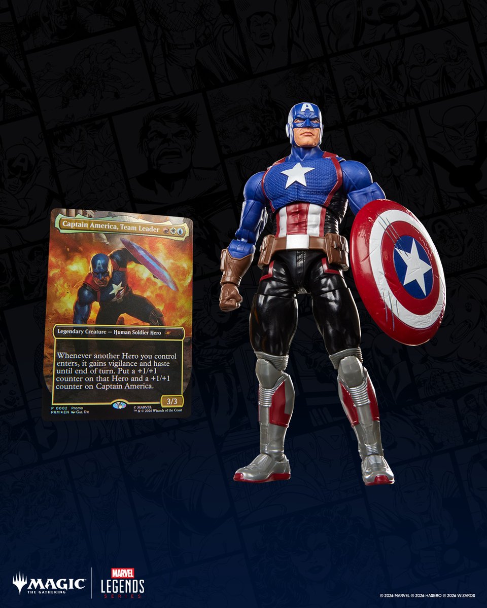 DimirUB's tweet photo. 【MTG x MARVEL】
アクションフィギュアシリーズ『Marvel Legends』とのコラボに付属するプロモカードが公開。
・《インビジブル・ウーマン/Invisible Woman》
・《ラトベリアの王、ドクター・ドゥーム/Doctor Doom, King of Latveria》
・《チームのリーダー、キャプテン・アメリカ/Captain America, Team Leader》
・《ブラックパンサー、ティ・チャラ/T'Challa, the Black Panther》