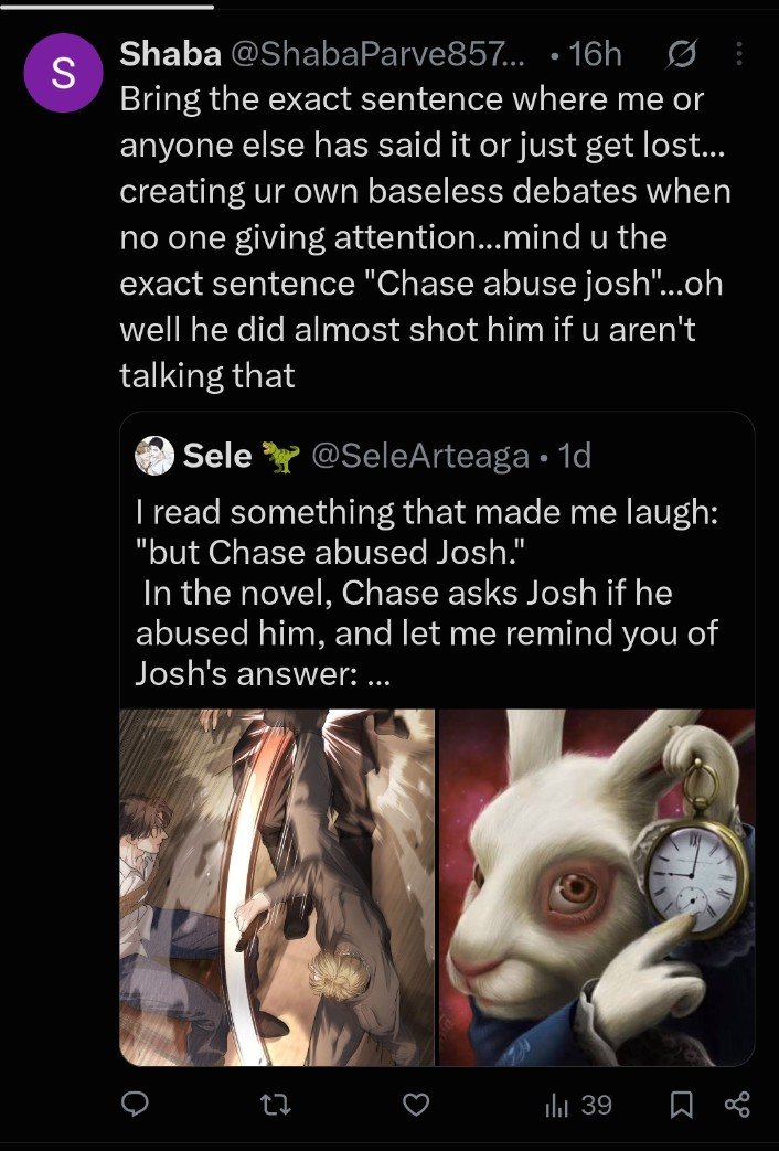 ShabaParve85736's tweet photo. @ja_deu_universo My words keep getting misrepresented to fit a narrative. This person claim I said things I never did, spread those claims around for sympathy and outrage, n when I ask them to show exactly where I said those things, they have nothing. Most people never check the original context https://t.co/6sGLUZxdz5