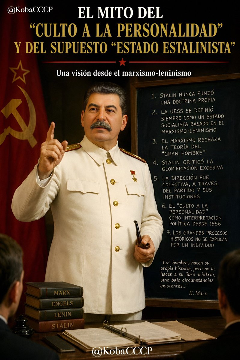 Koba_CCCP's tweet photo. ☭ El mito del "culto a la personalidad" y del supuesto "Estado estalinista" 🚩

☭ Una visión desde el marxismo-leninismo ☭ ...https://t.co/UyE293dMZc

#Koba ☭ #KobaCCCP ☭
#Stalin ☭ #CultoALaPersonalidad ☭
☭ #MarxismoLeninismo
#UniónSoviética #CCCP https://t.co/YkM870S1TU