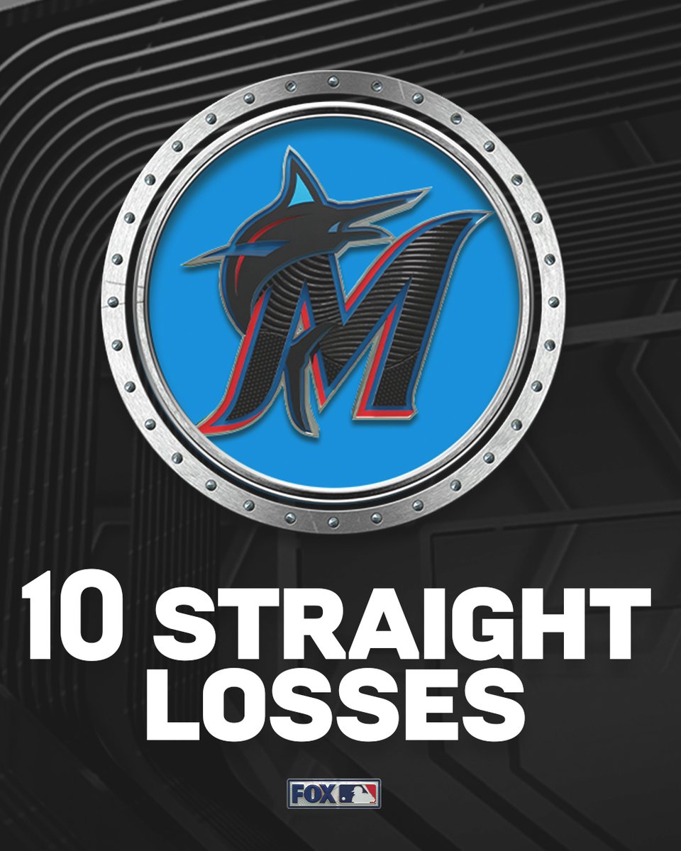 MLBONFOX's tweet photo. On July 9, the Marlins were 10 games over .500.

They have since lost 10 straight games. https://t.co/pFp5XmGYNG