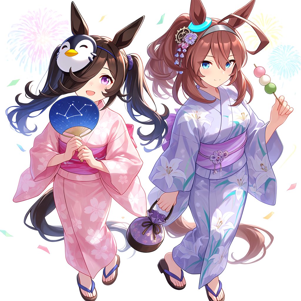 おはようございます(^O^) ライスシャワーとミホノブルボンの夏祭り