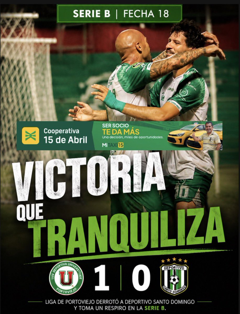Rmoralesverduga's tweet photo. Una victoria que le da un respiro a LDUP. Ganar en casa siempre fortalece la confianza, pero el panorama general sigue siendo preocupante.

Las cifras no mienten: de 54 puntos posibles en la Serie B, apenas ha sumado 22, lo que representa un 40,74 % de efectividad. Un rendimiento insuficiente para un equipo que aspira a ser protagonista y que hoy ocupa el séptimo lugar de la tabla.

La tranquilidad, por ahora, pasa porque el paupérrimo momento de 22 de Julio y El Nacional prácticamente lo aleja de cualquier amenaza de descenso para 2027.

Y hay un detalle que el fútbol manabita no puede perder de vista: si Delfín SC y Manta FC no reaccionan en la Serie A, el próximo año la Serie B podría tener nuevos duelos entre equipos de Manabí. Un escenario que hoy parece lejano, pero que cada jornada toma más fuerza.

Al final, como siempre, será el fútbol el que dicte sentencia. ✔️✅🎙️🇪🇨