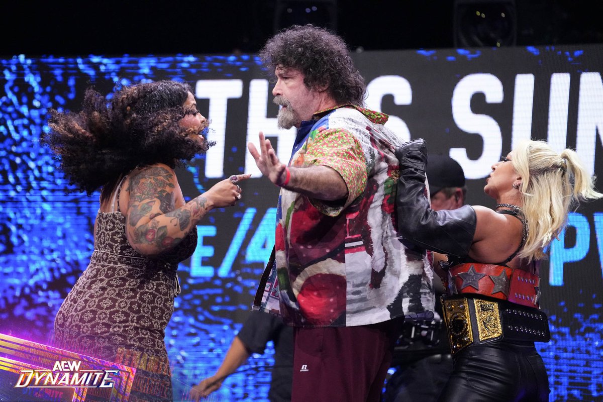 ButSmileAnyway's tweet photo. Well… I guess it’s official. If Mick Foley says he sees a little bit of himself in me, I’m gonna be riding that wave for, like… the next ten years.

All I wanted was to have a conversation, Thekla wanted to swing microphones, and somewhere in the middle poor Mick got kicked. https://t.co/EW9W5sq4gP