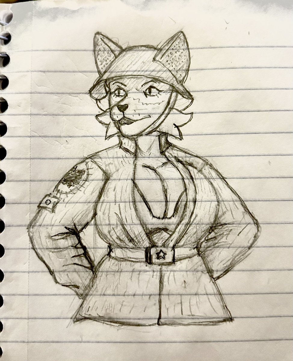 Mexisabine2's tweet photo. Not dead! Just been very very heavily procrastinating!
Here’s a paper sketch of Karen in some East German Strichtarn fatigues cus why not https://t.co/YA8BfVRrZH