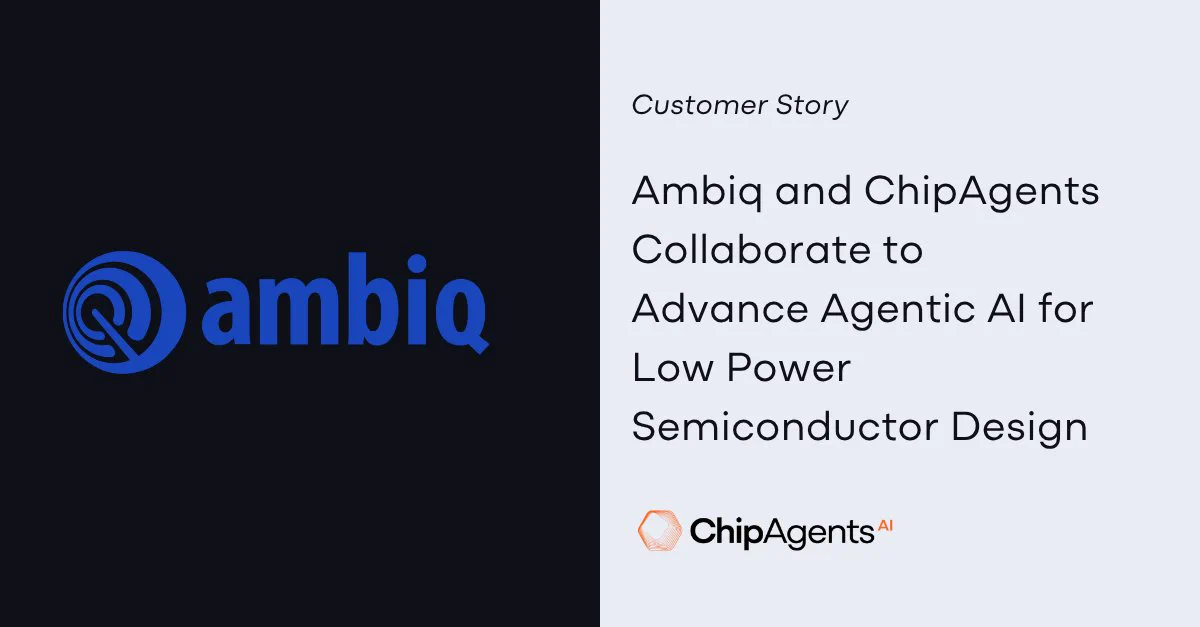 Edge AI semiconductor leader expands use of ChipAgents' agentic AI platform to accelerate ultra-low power chip design and verification.