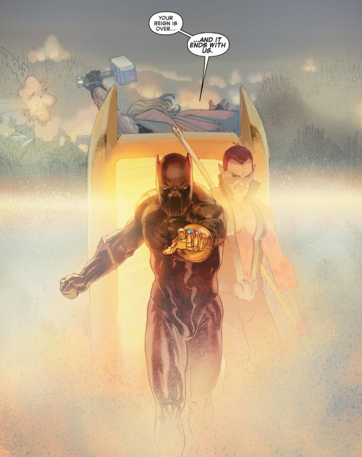 JeKsT3R's tweet photo. Wonder how they'll write having no T'challa

• 1st to find out about incursion
• Grouped the Illuminati
• Made the life raft for them to survive the incursion
• Planned the mass attack against Doom
• Used Infinity Gauntlet against Doom
• Remade world with the reality stone https://t.co/vZ6zH3uet2