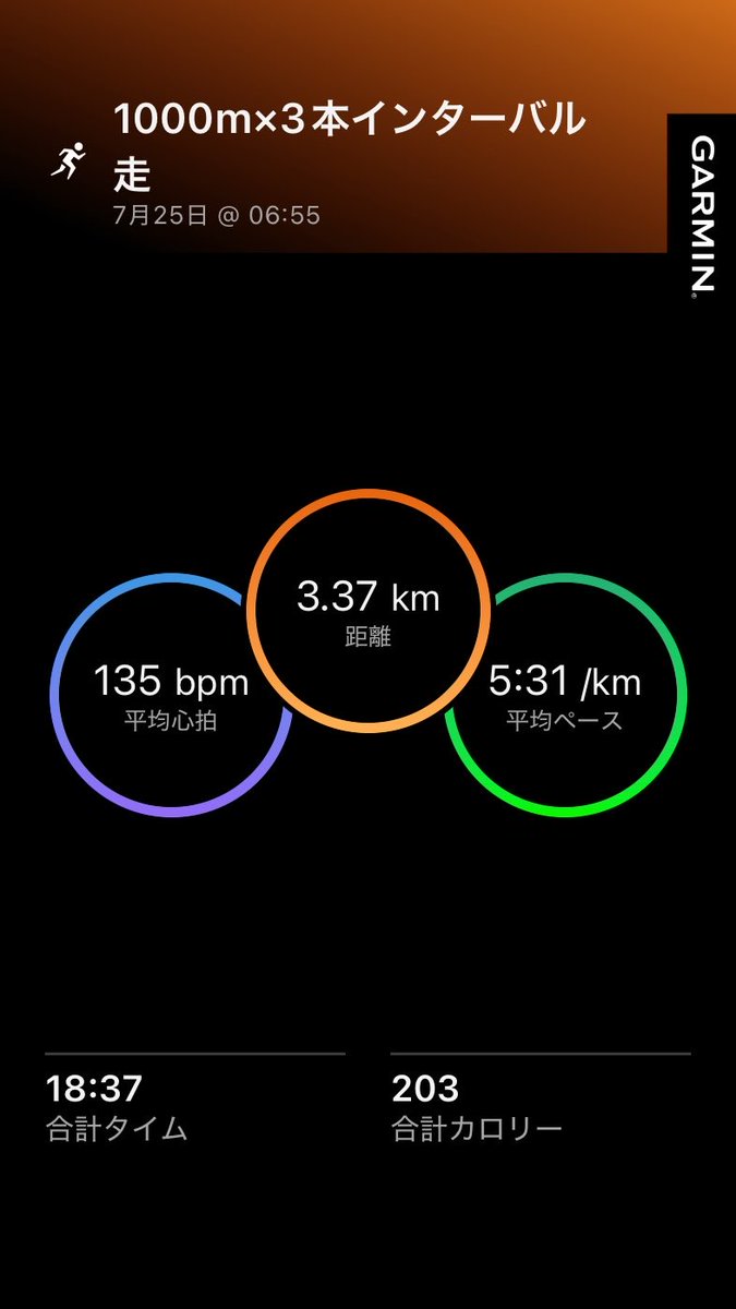ktr_queserasera's tweet photo. 今日は朝ランで1000m×5のインターバル走…のはずが、暑くて暑くて。。
3本でやめました😱
来週はある程度在宅勤務になるので通勤時間をトレーニングに充てたいですね💦
#URC https://t.co/bUHjaWeeJJ