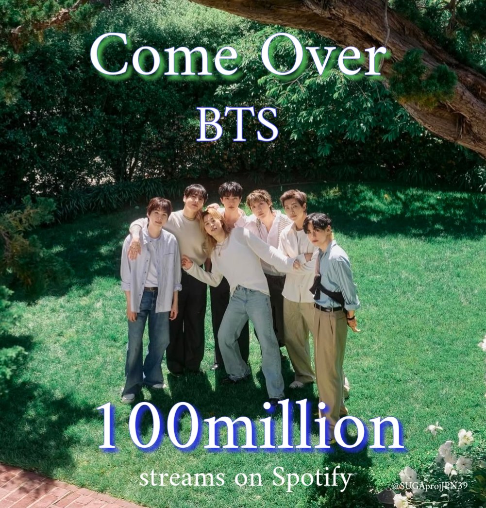 SUGAprojJPN39's tweet photo. [📈Spotify]
BTS - Come Over のストリーミング回数が1億回をこえました
📌https://t.co/Wt8lJ5b7yV
今日も､ユンギさんプロデュースの大切なARMY ソングとともに💙✨

CONGRATULATIONS PROD SUGA
#BTS_ComeOver 
#SUGA #슈가 #방탄소년단슈가 https://t.co/fQXPLcc0Cw