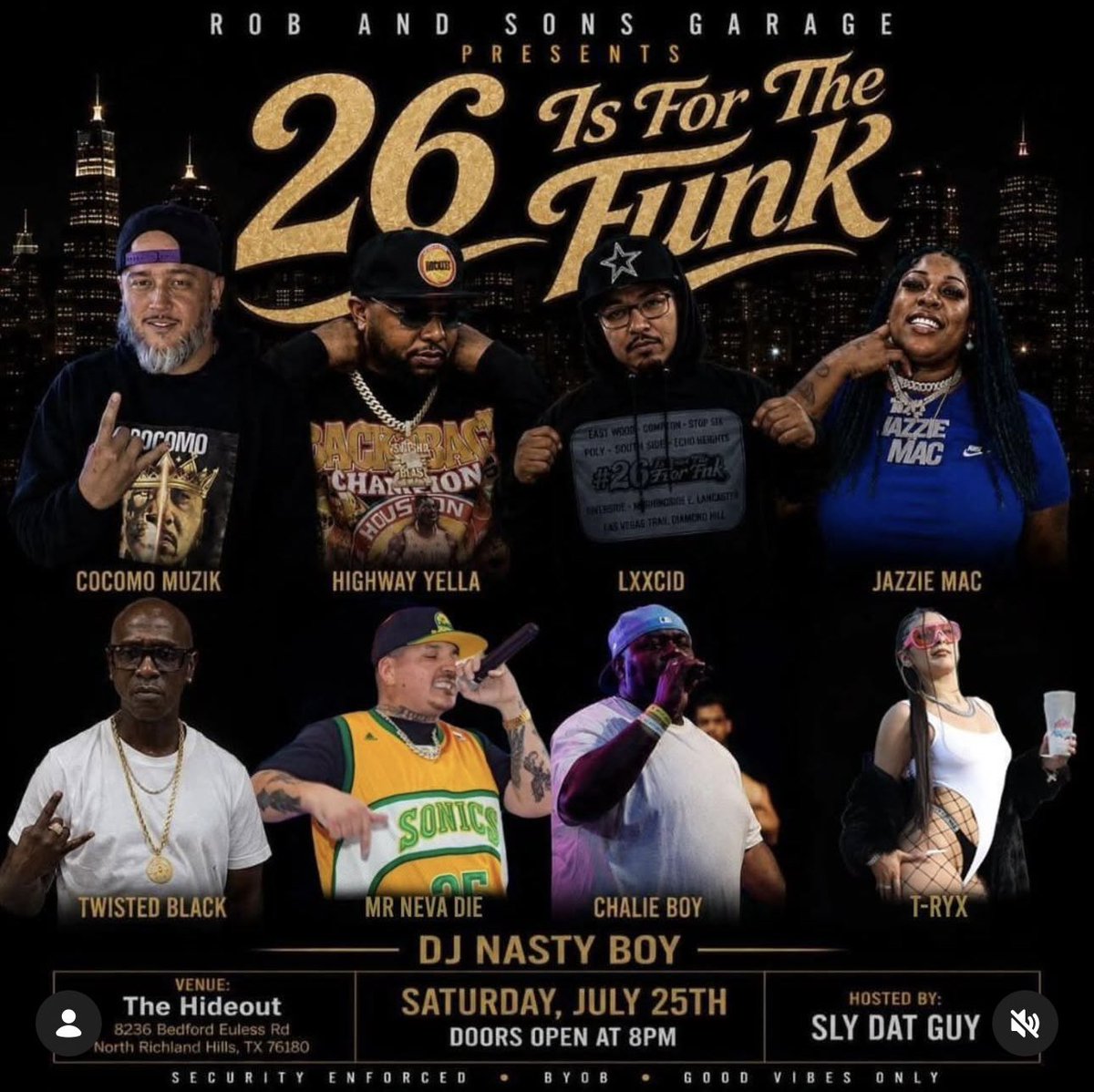 D3CHALIEBOY's tweet photo. DFW, I’ll be out there tomorrow, Saturday, July 25th at The Hideout for “26 Is FOR THE FUNK”. I’ll be joined on stage by @thetwistedblack @highwayyella
@jazziemac817_@cocomo_muzik @Ixxcid_ &amp; many more !! https://t.co/PKBkhTOD62