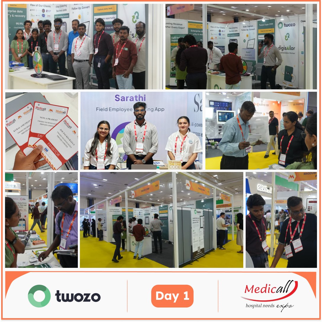 TwozoCRM's tweet photo. The Kickoff 🚀 

We are LIVE at #MedicallChennai 2026!  

Stop by Stall 1D5 to see how Twozo’s AI-powered CRM is changing the game for healthcare businesses. 

Automate your workflow and start scaling! 🤝  

#TwozoCRM #HealthTech #Medicall2026 https://t.co/shzwKErLND