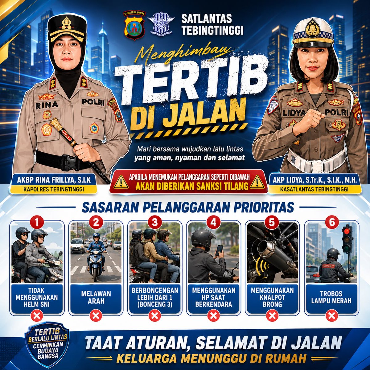 Lantastebing's tweet photo. TERTIB DI JALAN, BUKAN KARENA TAKUT DITILANG, TAPI KARENA MENGHARGAI KEHIDUPAN 🙏🏻

Satlantas Tebingtinggi mengajak seluruh masyarakat untuk bersama-sama menciptakan budaya tertib berlalu lintas. https://t.co/bXlMWHWxJm