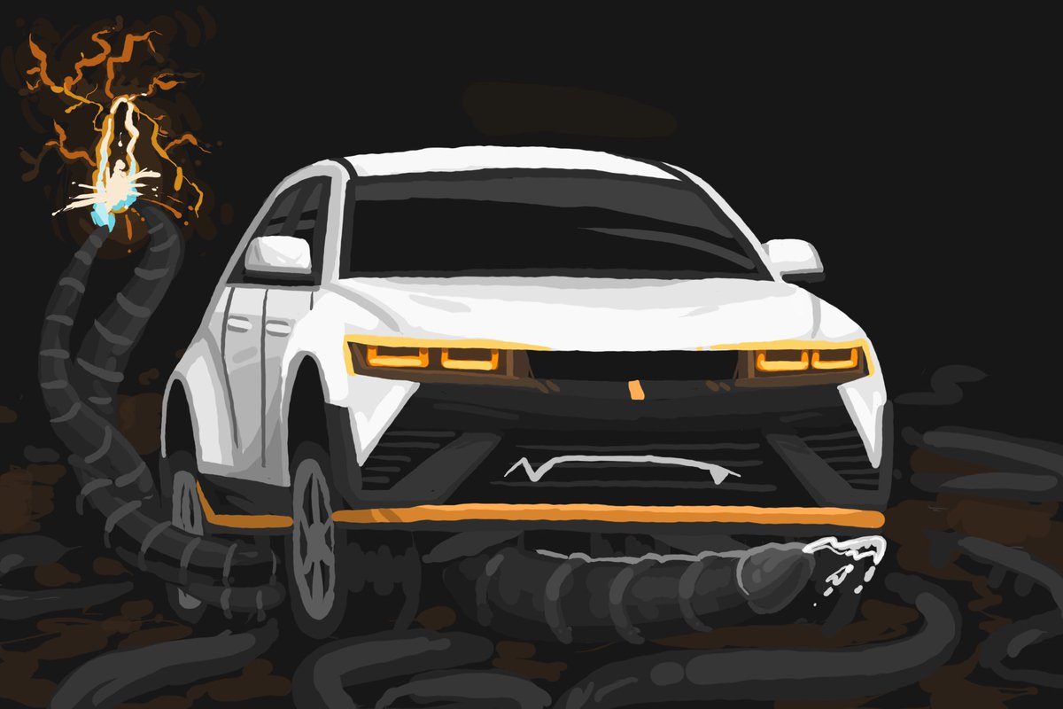 charred_catfish's tweet photo. quick draw!!!

this ioniq has a special surprise that will sure be a 𝘴𝘩𝘰𝘤𝘬 to any other misbehaving cars

(please laugh)

#livingmachine #living_machine #carart https://t.co/a8PRYZg1Rl