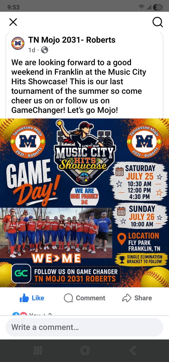 willownby's tweet photo. Come out and watch these young ladies in their final tournament of the summer!!! It will be a great time!!! @keatonownby https://t.co/Ra6Moh6uMa