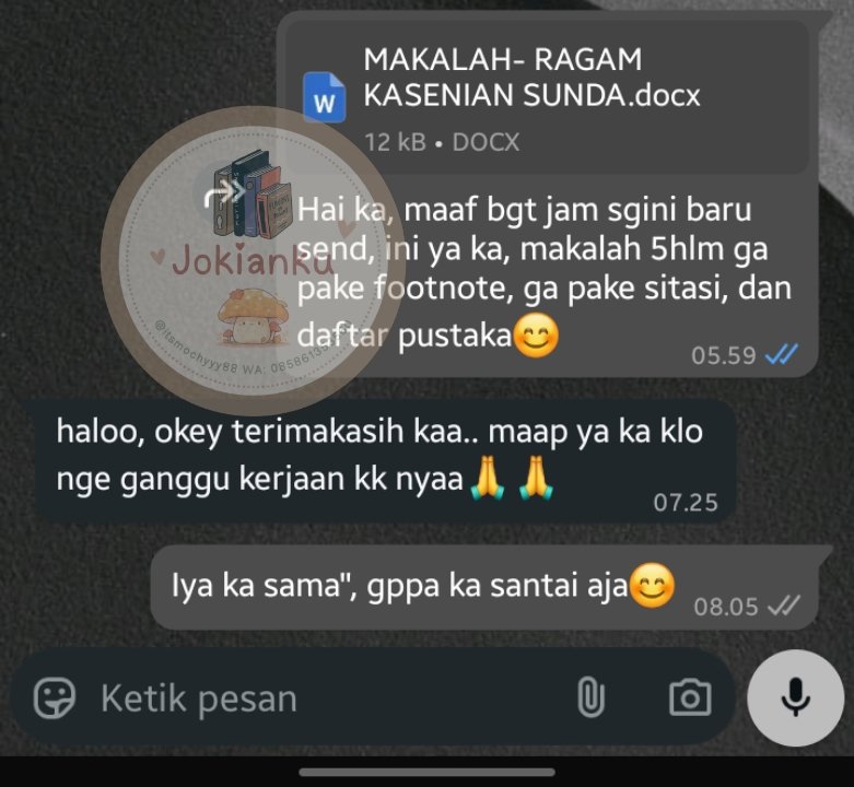 Rui_San17's tweet photo. Testi!! Joki Makalah
Weekend open yaa^^
#zonauang #zonaba #jokitugas https://t.co/1d7mGzfM48