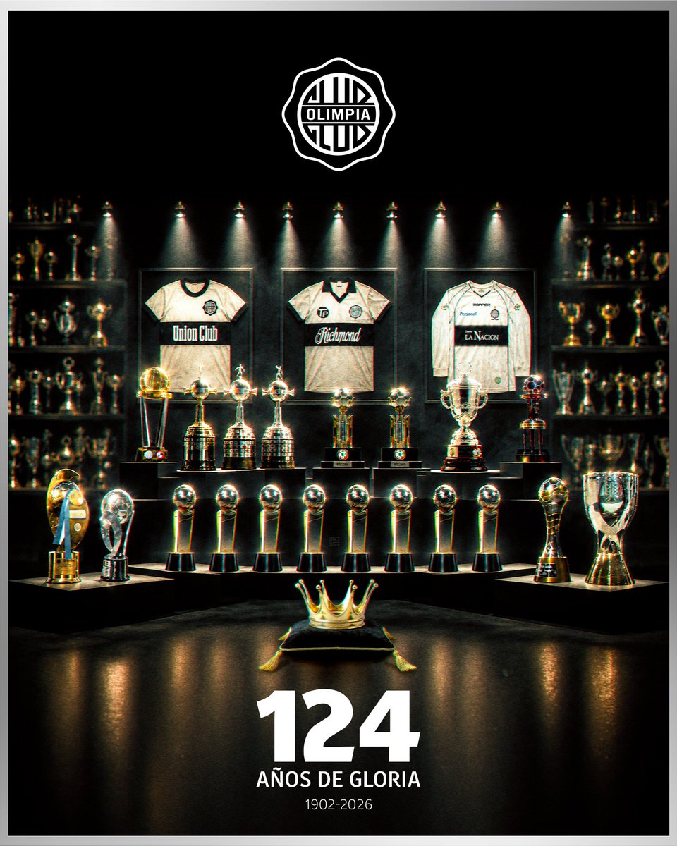 _CHELOpy's tweet photo. El tiempo pasa, pero la corona brilla intacta. 124 años de gloria absoluta ¡Feliz aniversario Rey de Copas! @elclubolimpia 👑 ⚪⚫⚪ https://t.co/JXeIfoOhxR