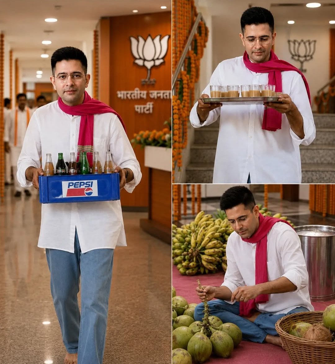 lalarahul25's tweet photo. Raghav Chaddha In BJP Headquarter 🤡 https://t.co/Z3xWk9ihvs