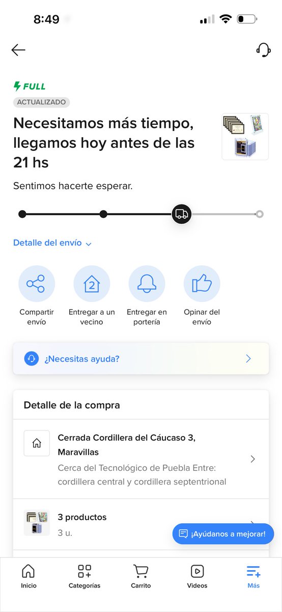 Tiomir3's tweet photo. Se pasan @MercadoLibre me han cambiado tres veces el horario de entrega.

La neta, uno deja de hacer sus cosas para recibir las compras, porque hay que ver que vengan completas. https://t.co/0rj9qgOM2N